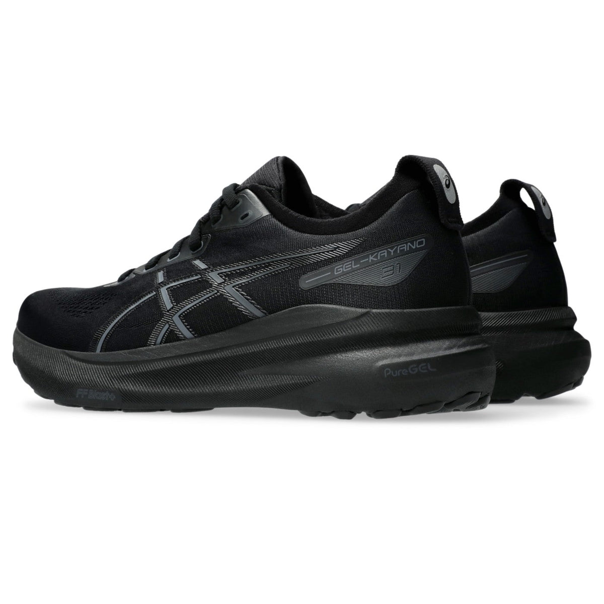 ASICS GEL-Kayano 31 Noir / Black-Black — vue avant intérieure (1011B867-001)