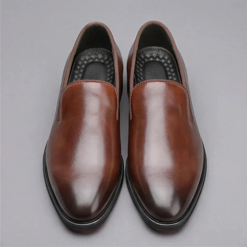 Mocassins homme en cuir italien à semelle rouge – vue 8